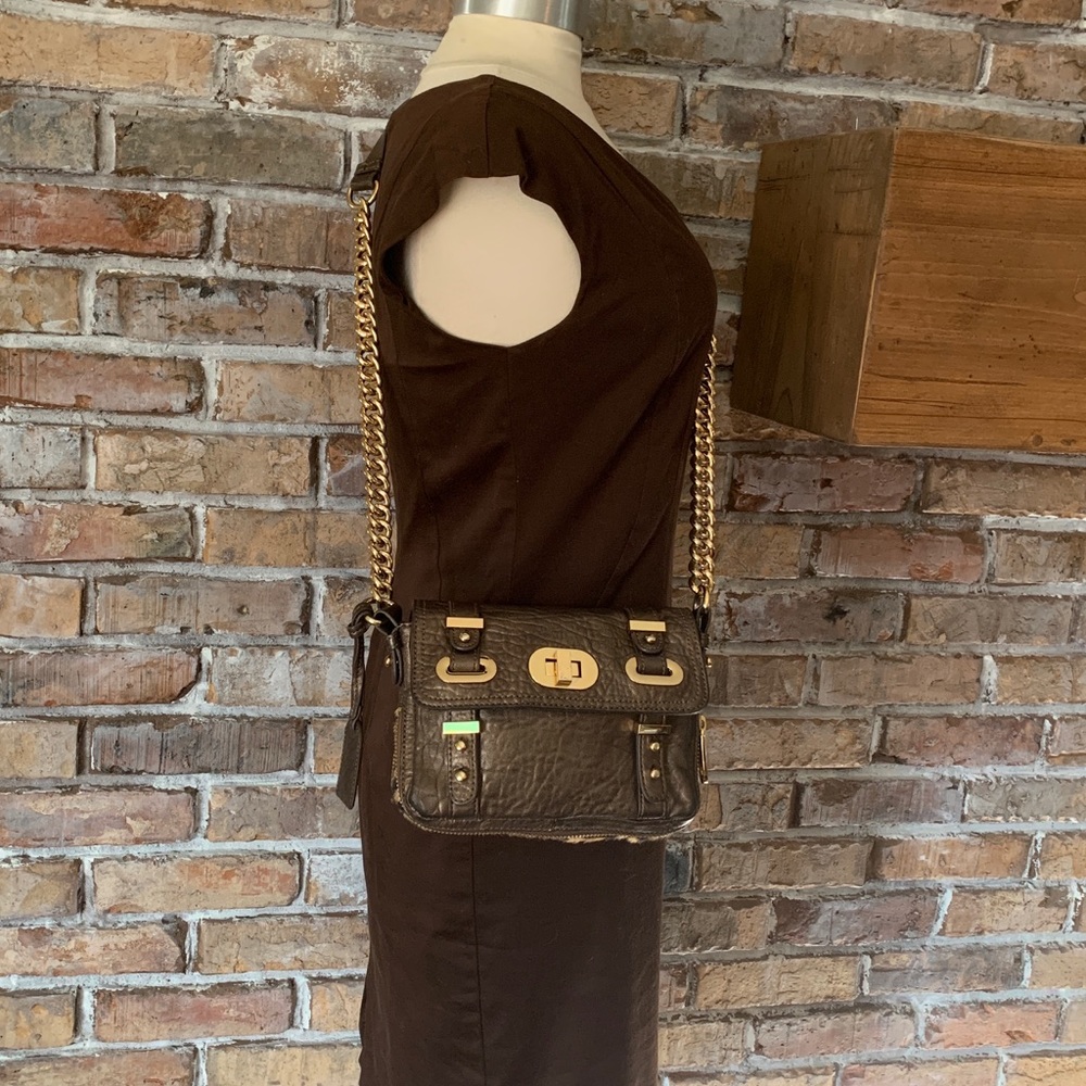 Badgley Mischka Turnlock Leopard Crossbody Bag